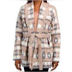 NWT Tahari Aztec Southwestern Belted Cardigan